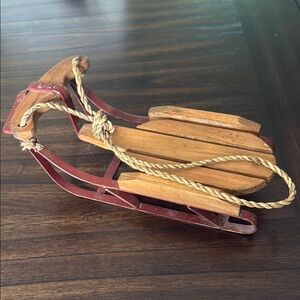 Vintage Wooden Sled Decor